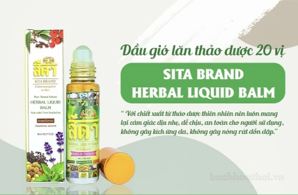Dầu lăn thảo dược 20 vị Herbal Liquid Balm Sita Brand Thái ảnh 9