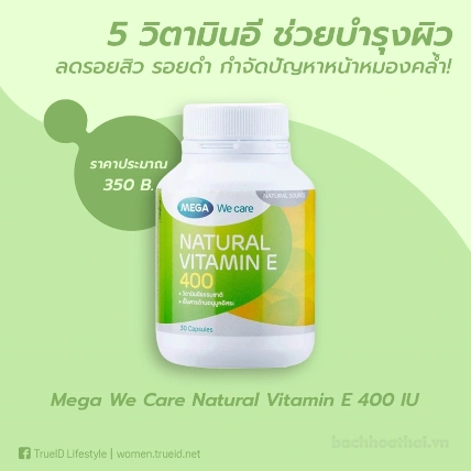Viên bảo vệ da, tim, não Mega We Care Natural Vitamin E 400 IU ảnh 8