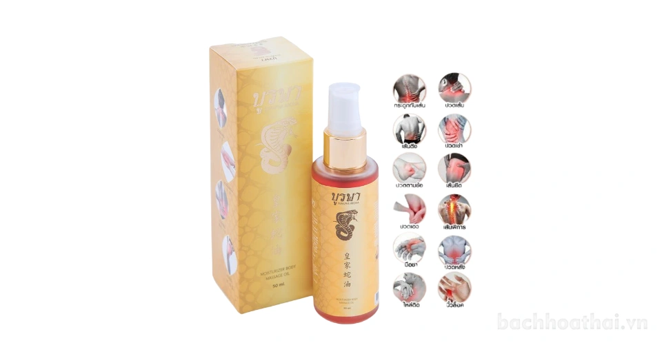 Dầu Rắn thảo dược Burapha Aroma Moisturizer Body Massage Oil