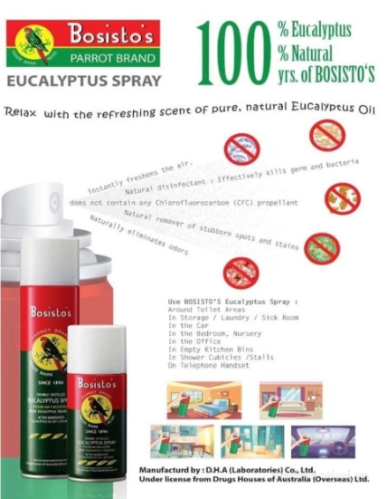 Xịt phòng 100% tinh dầu khuynh diệp Bosisto's Eucalyptus Spray loại bỏ mầm bệnh  ảnh 3