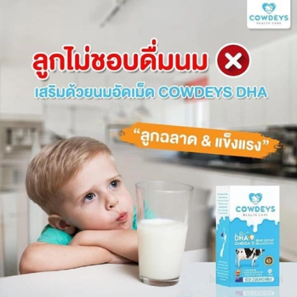 Viên sữa nén bổ xung DHA và Omega-3 Cowdeys DHA Sweetened Flavour Milk Tablet Thái Lan ảnh 4