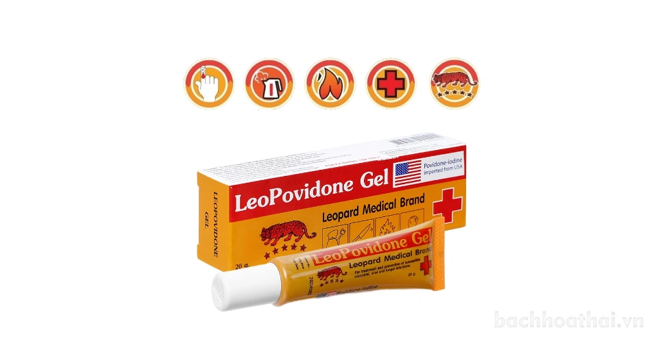 Gel khử khuẩn sát khuẩn vết thương, bỏng LeoPovidone Gel