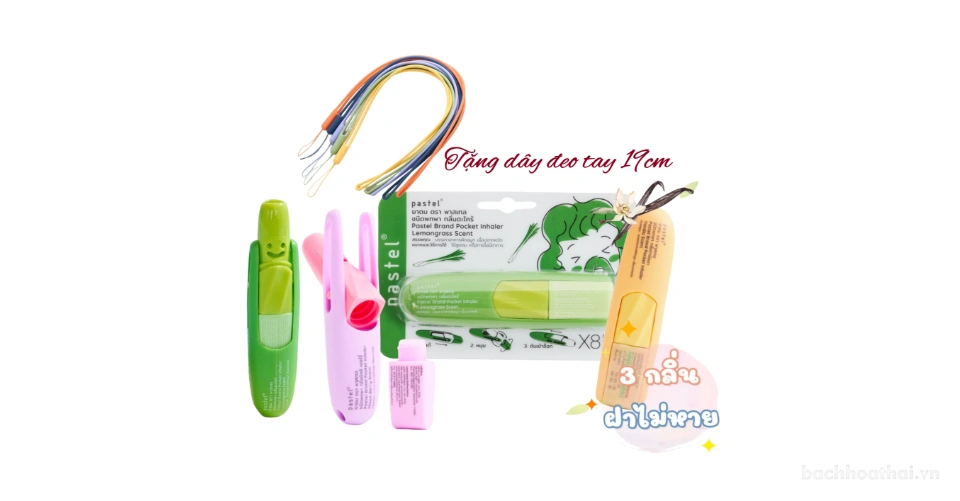 Ống hít thông mũi hương trái cây Pastel Brand Pocket Inhaler Fruity