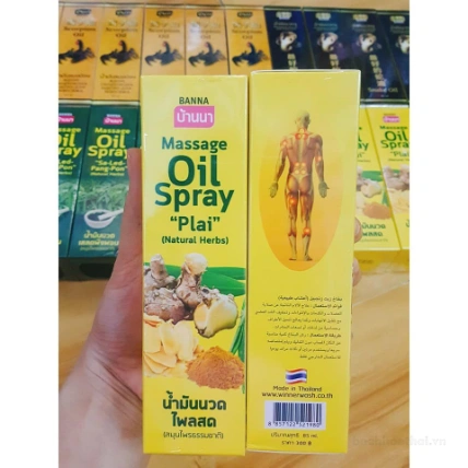 Tinh dầu mát xa thảo dược BANNA Massage Oil Spray Plai Natural Herbs  ảnh 3