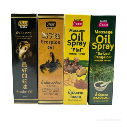 Tinh dầu mát xa thảo dược BANNA Massage Oil Spray Plai Natural Herbs  ảnh 7