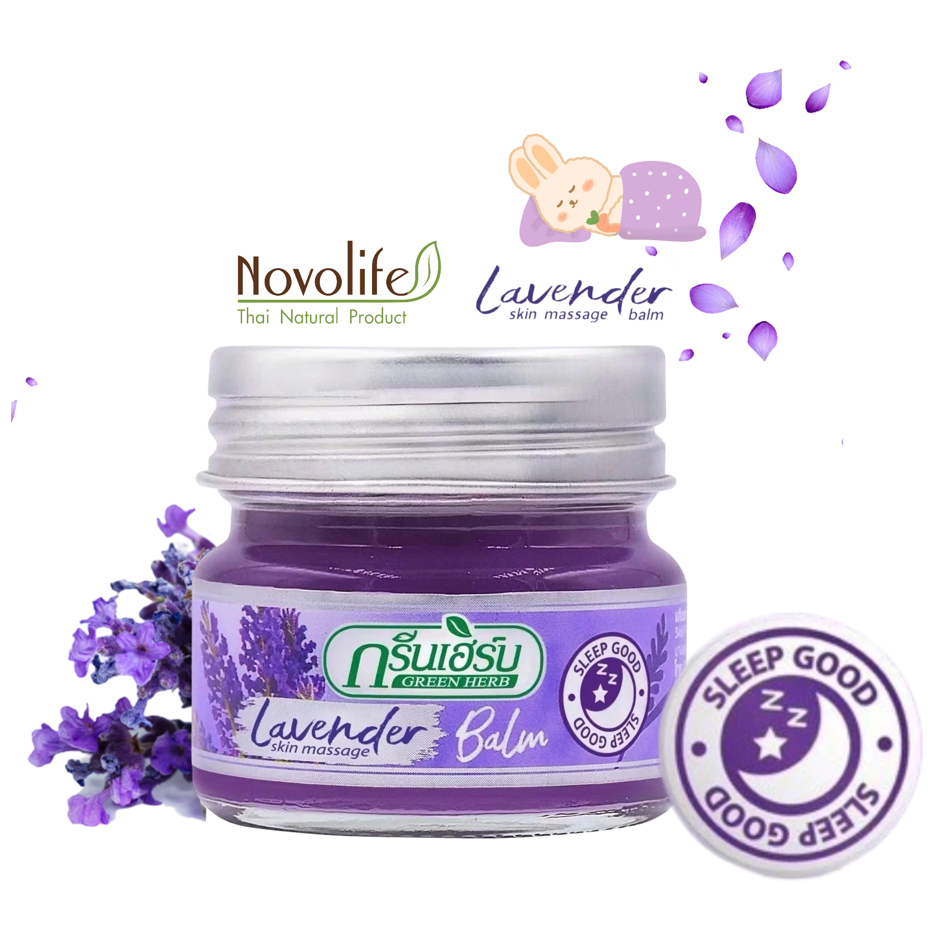 Cù là sáp Novolife Lavender Skin Massage Balm Green Herb