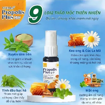 Ảnh sản phẩm Xịt Họng Keo Ong Propolis Plus 12ml Xuyên Tâm Liên Giảm Đau Họng Khan Tiếng Nhiệt Miệng  2