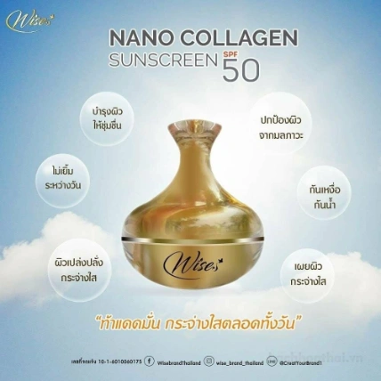 Kem chống nắng che khuyết điểm làm trắng Wise Nano Collagen Sunscreen (SPF 50, PA+++) ảnh 13