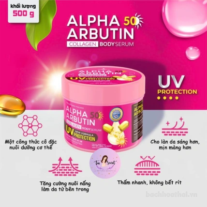 Kem dưỡng trắng chống nắng Alpha Arbutin 50spf UV Serum Protection hũ 500g ảnh 19