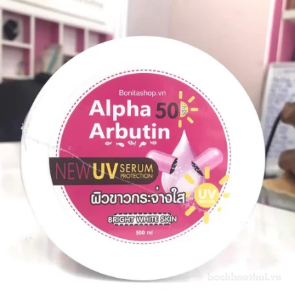 Kem dưỡng trắng chống nắng Alpha Arbutin 50spf UV Serum Protection hũ 500g ảnh 13