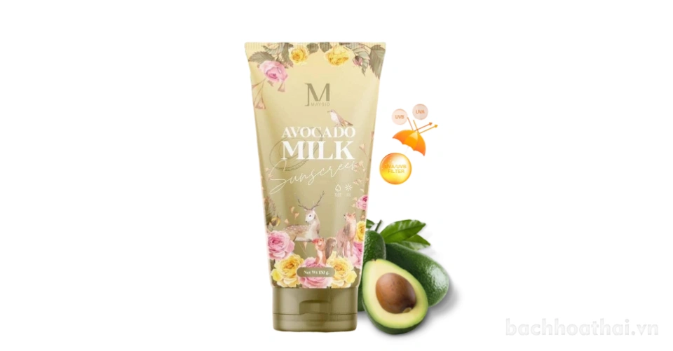 Kem chống nắng trắng da Maysio Avocado Milk Sunscreen SPF 60 PA+++