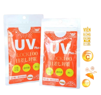 Viên uống chống nắng UV Plus+ Block 100 Nhật Bản ảnh 1