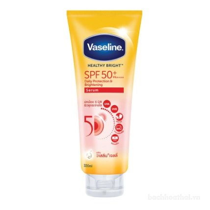 Chống nắng Vaseline 50X Healthy Bright SPF50 Thái Lan tuýp 300ML ảnh 5
