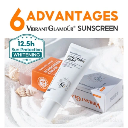 Kem chống nắng, làm trắng da, chống lão hóa Vibrant Glamour Sunscreen Cream SPF50  ảnh 12