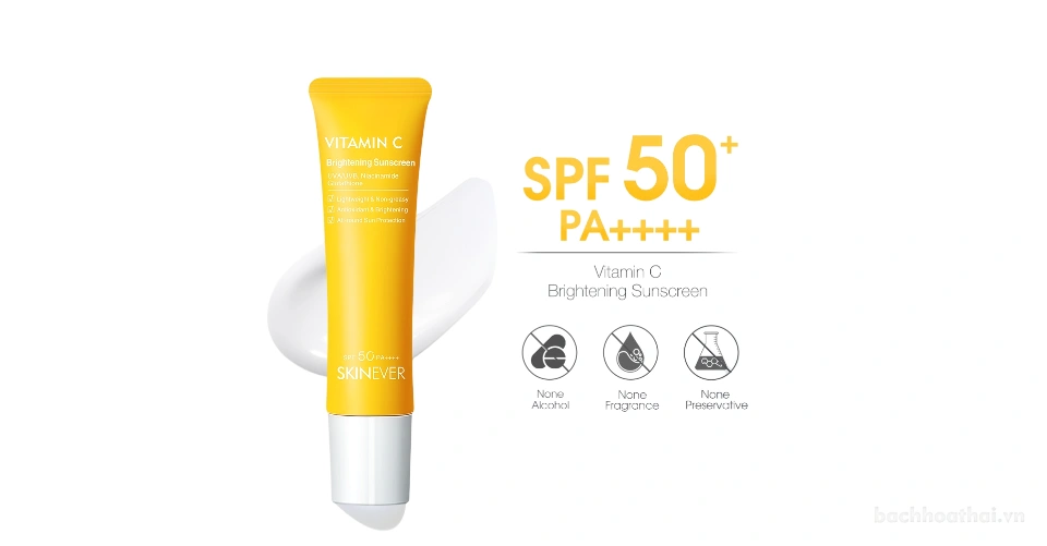 Kem chống nắng làm sáng da SKINEVER Vitamin C Brightening Sunscreen SPF50+ PA++++