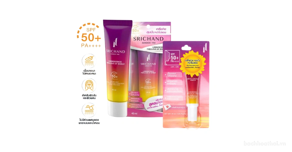 Kem chống nắng Srichand Luminescence Fabulous UV Shield SPF50+ PA++++