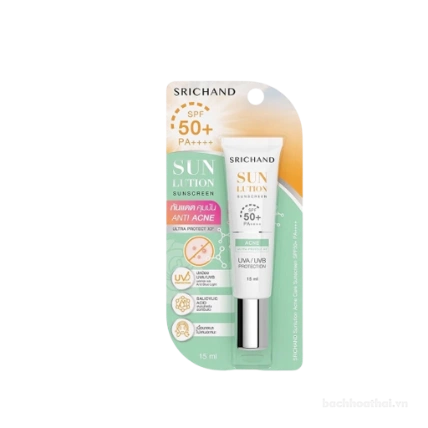 Kem chống nắng kiềm dầu ngừa mụn Srichand SunLution Sunscreen Anti Acne Ultra Protect X3  ảnh 11