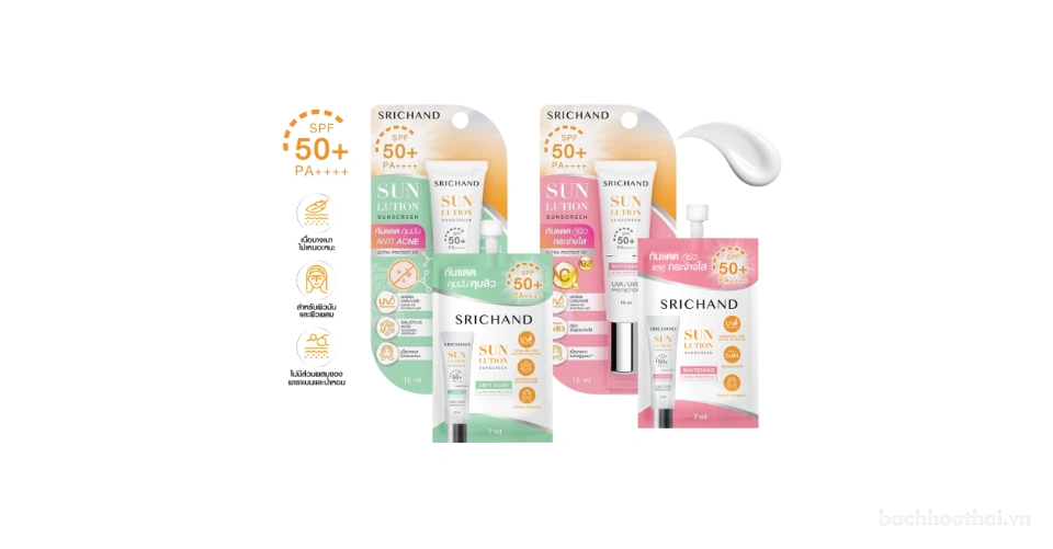 Kem chống nắng kiềm dầu ngừa mụn Srichand SunLution Sunscreen Anti Acne Ultra Protect X3