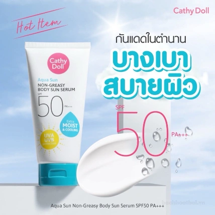 Kem chống nắng body nâng tone Cathy Doll Aqua Sun chống nước SPF50 PA+++  ảnh 9