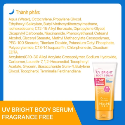 Serum chống nắng body không hương liệu Mizumi UV Bright Body Fragrance Free SPF50+ PA++++  ảnh 13