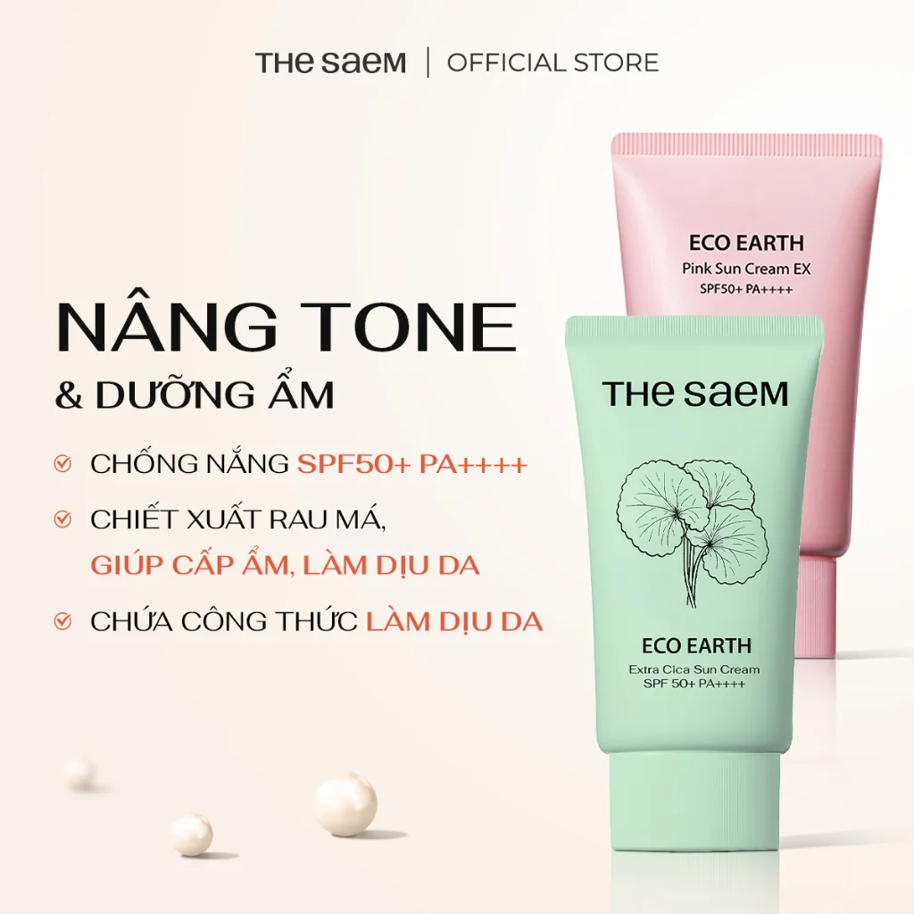 Bộ đôi kem chống nắng THE SAEM Eco Earth Sun Scream