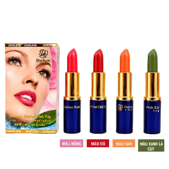 Ảnh sản phẩm Son lì dưỡng trị thâm môi  Dorlene Herbal Pink Lip 1