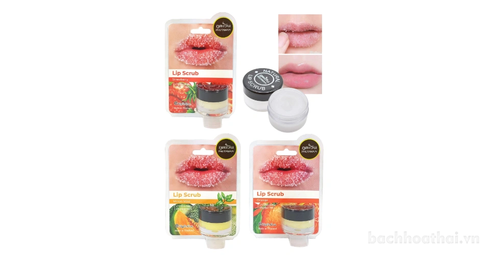 Đường ủ môi tẩy tế bào chết Phutawan Lip Scrub