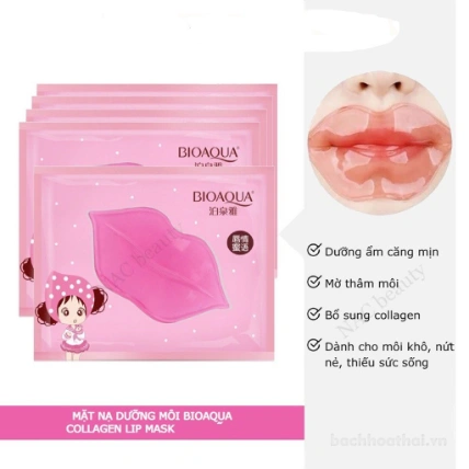 Mặt nạ môi cấp ẩm làm hồng môi Collagen Bioaqua ảnh 4