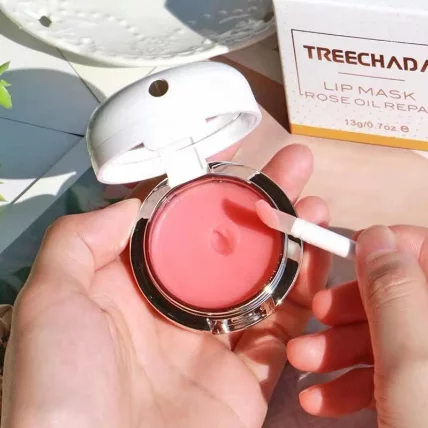 Mặt nạ dưỡng ẩm làm hồng môi Treechada Lip Mask Rose Oil Repair  ảnh 8