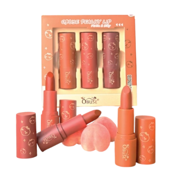 Ảnh sản phẩm Bộ 3 son sáp lì Obuse Peachy Lip Matte & Silky Thái Lan 1