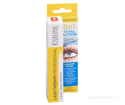Serum dưỡng mi dài dày cong chắc khỏe Eveline 8 B 1 Total Action Lash Therapy professional ảnh 13