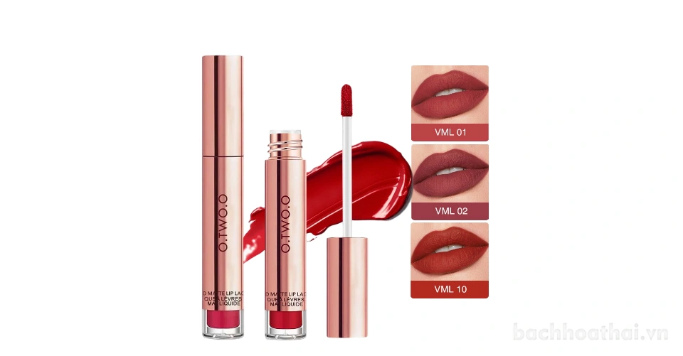 Son kem lì O.TWO.O Velvet Liquid Matte Lip Lacquer nội địa Trung