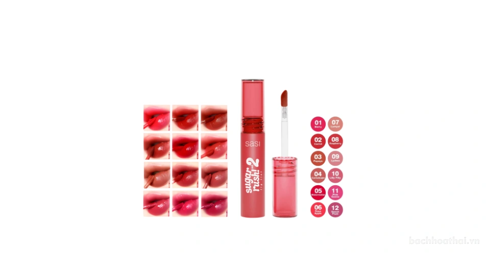 Son kem Sasi Sugar Rush Lip Tint Vol 2 lâu trôi