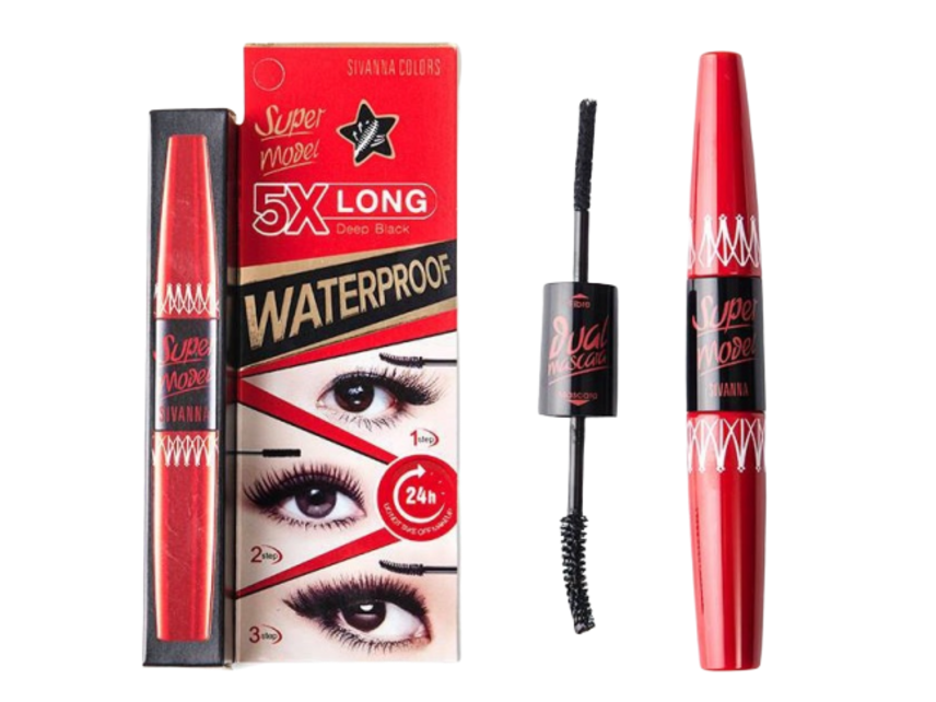 Mascara nối mi 2 đầu Super Model 5X Long Deep Black Warterproof ảnh 1