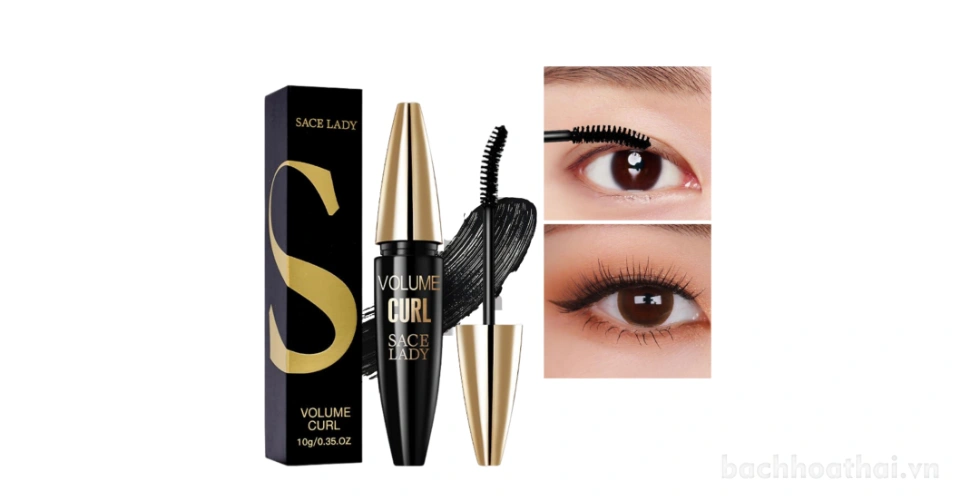 Mascara chống thấm cong mi, dài mi Sace Lady Volume Curl Mascara