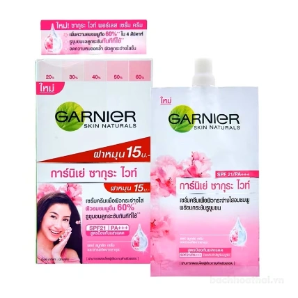 Kem dưỡng trắng Garnier Sakura White Day Cream ảnh 15