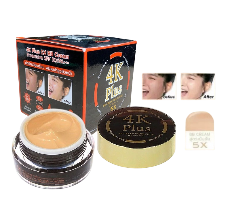 Kem nền chống nắng trắng da 4K Plus 5X BB Cream Protection SPF 50 PA+++ Thái Lan Tuýp 15g