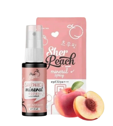 Xịt khoáng nước hoa hồng cấp ẩm chống nắng hương đào Sher Peach Mineral Spray SPF 30 PA +++ ảnh 1
