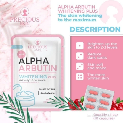 Viên dưỡng tăng độ làm trắng Alpha Arbutin Whitening Plus Thái Lan ảnh 8
