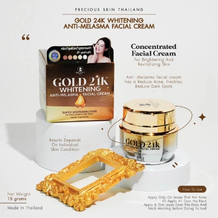 Kem dưỡng trắng da cho da nám, xạm Gold 24K whitening Anti-Melasma Facial Cream Thái Lan ảnh 10