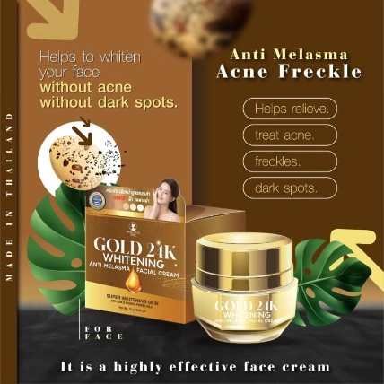 Kem dưỡng trắng da ngừa nám Gold 24K whitening Anti-Melasma Facial Cream Thái Lan ảnh 10