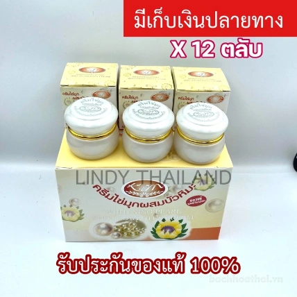 Kem dưỡng trắng da ngọc trai nội địa Thái Lan KIM Whitening Pearl and Snowlotus Cream ảnh 7