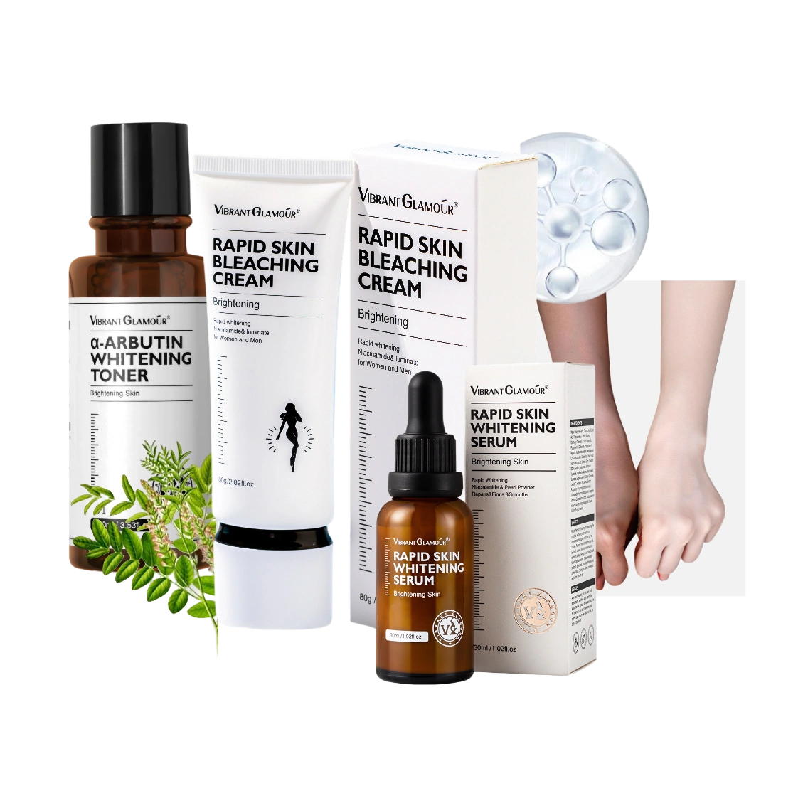 Bộ dưỡng trắng da cho mặt Vibrant Glamour Rapid Skin Bleaching Cream