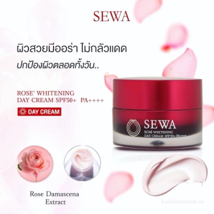 Kem dưỡng trắng da nâng tone chống nắng Sewa Rose Cream SPF50/ PA++++  ảnh 9