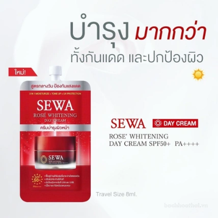 Kem dưỡng trắng da nâng tone chống nắng Sewa Rose Cream SPF50/ PA++++  ảnh 14