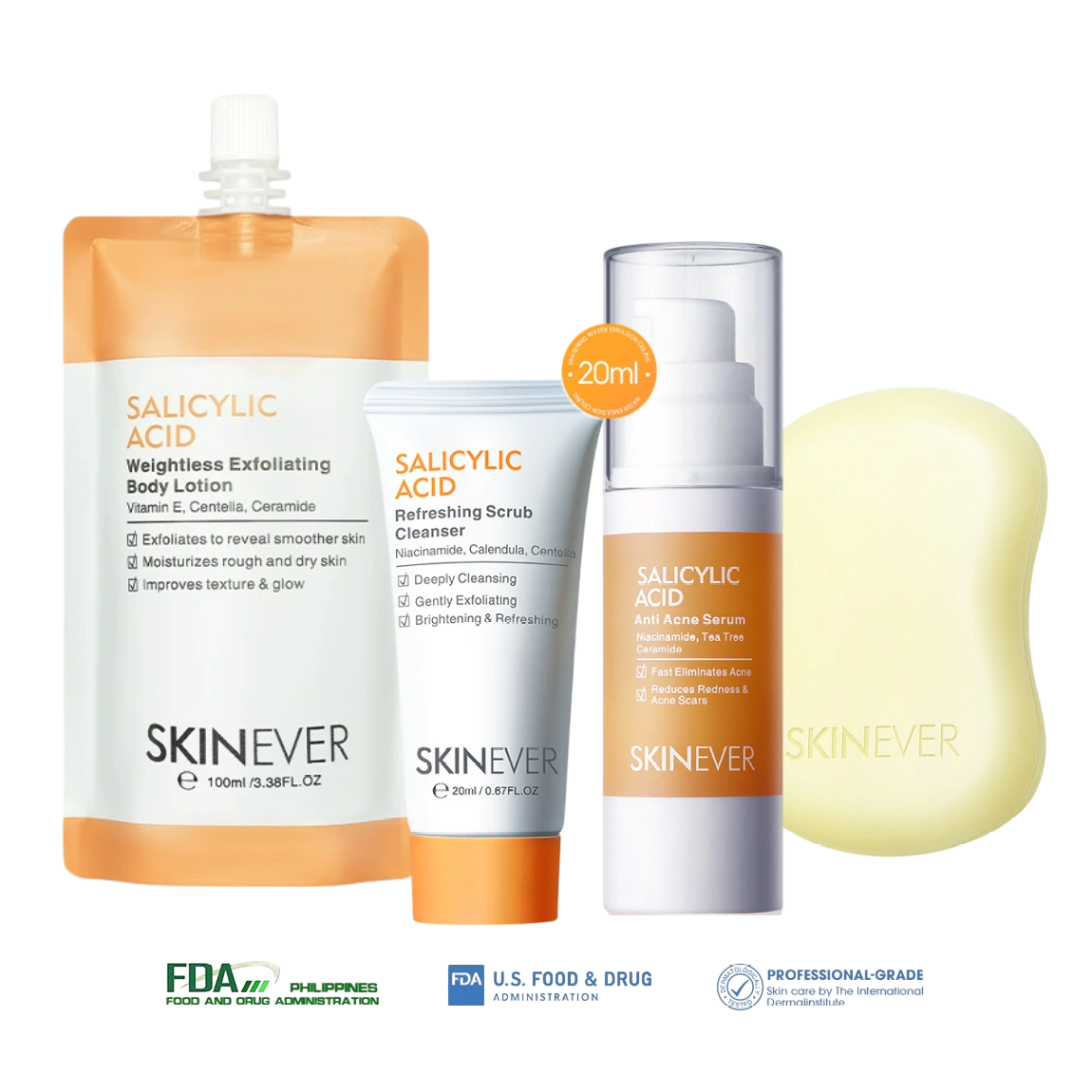 Bộ làm sạch, loại bỏ mụn SKINEVER SALICYLIC ACID