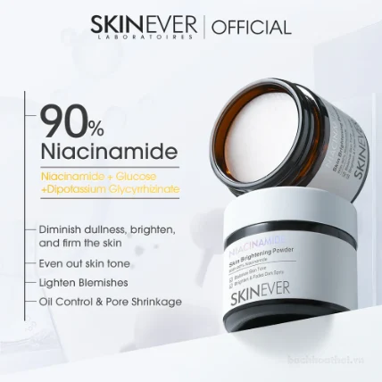 Bột kích trắng SKINEVER  Niacinamide 90% Skin Brightening Powder làm sáng và đều màu da ảnh 6