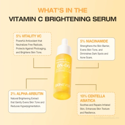 Kem, serum dưỡng dưỡng da sáng, ngăn ngừa sắc tố da SKINEVER Vitamin C Cream ảnh 8