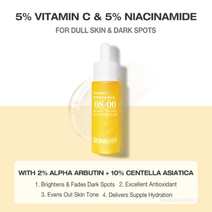 Kem, serum dưỡng dưỡng da sáng, ngăn ngừa sắc tố da SKINEVER Vitamin C Cream ảnh 6