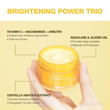 Kem, serum dưỡng dưỡng da sáng, ngăn ngừa sắc tố da SKINEVER Vitamin C Cream ảnh 7
